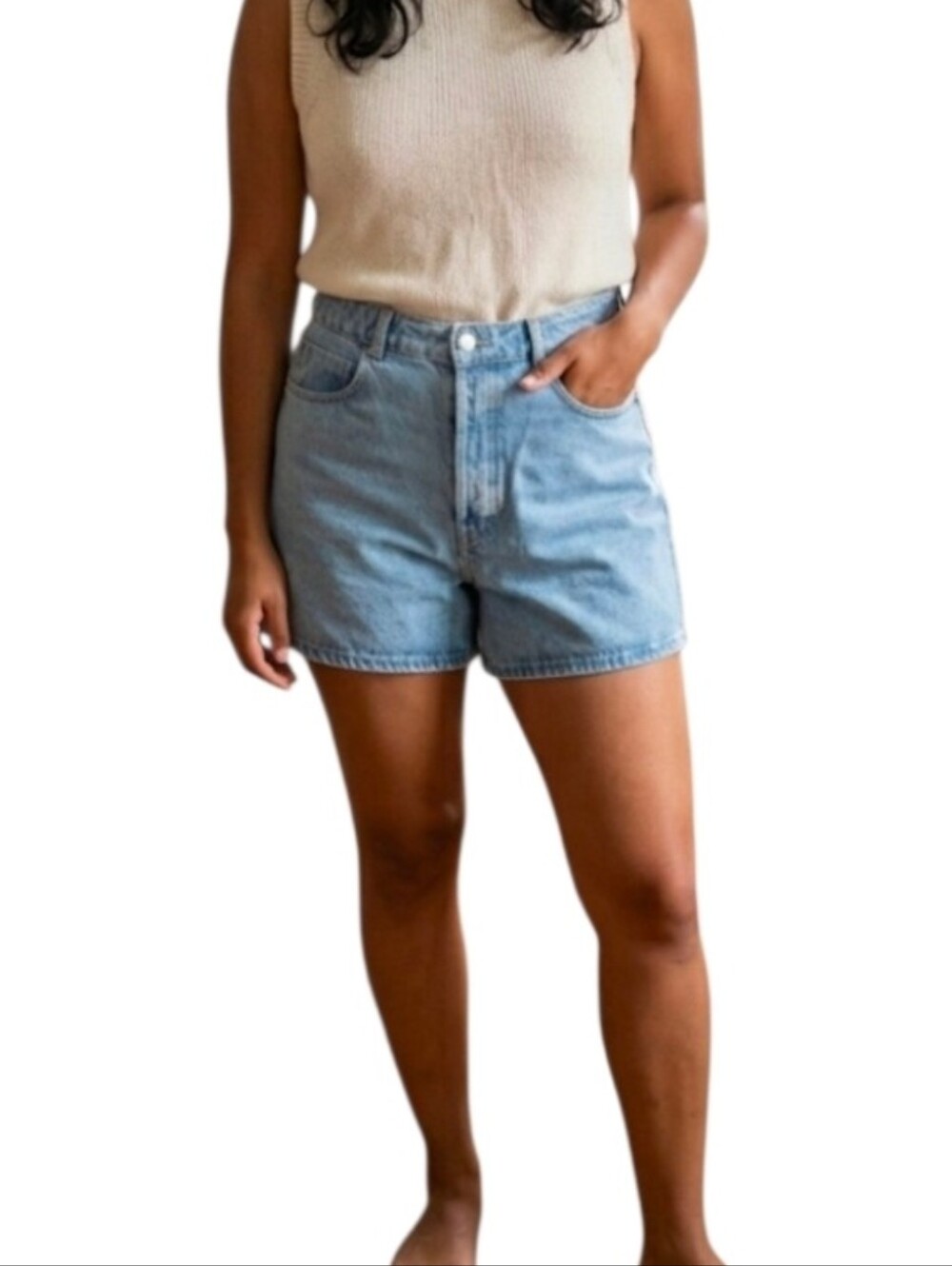 Zara Light Wash High-Rise Denim Shorts Size 14